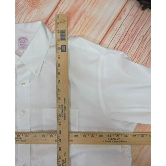 Brooks Brothers Madison Non-Iron White Dress Shirt 17.5-35 Supima Cotton - Picture 6 of 6